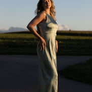 Jane Cowl Back Satin Dress