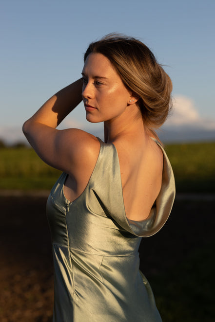 Jane Cowl Back Satin Dress