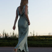 Jane Cowl Back Satin Dress